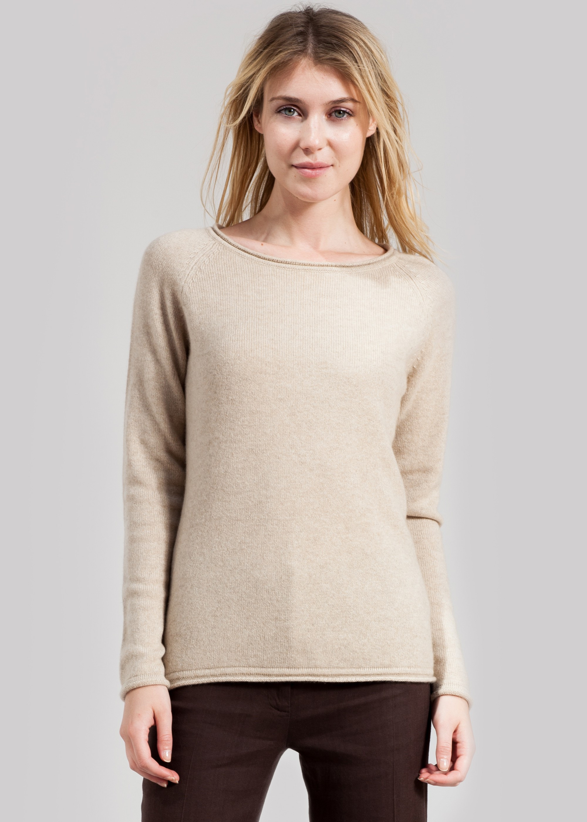 Pull Cachemire Femme Gris clair