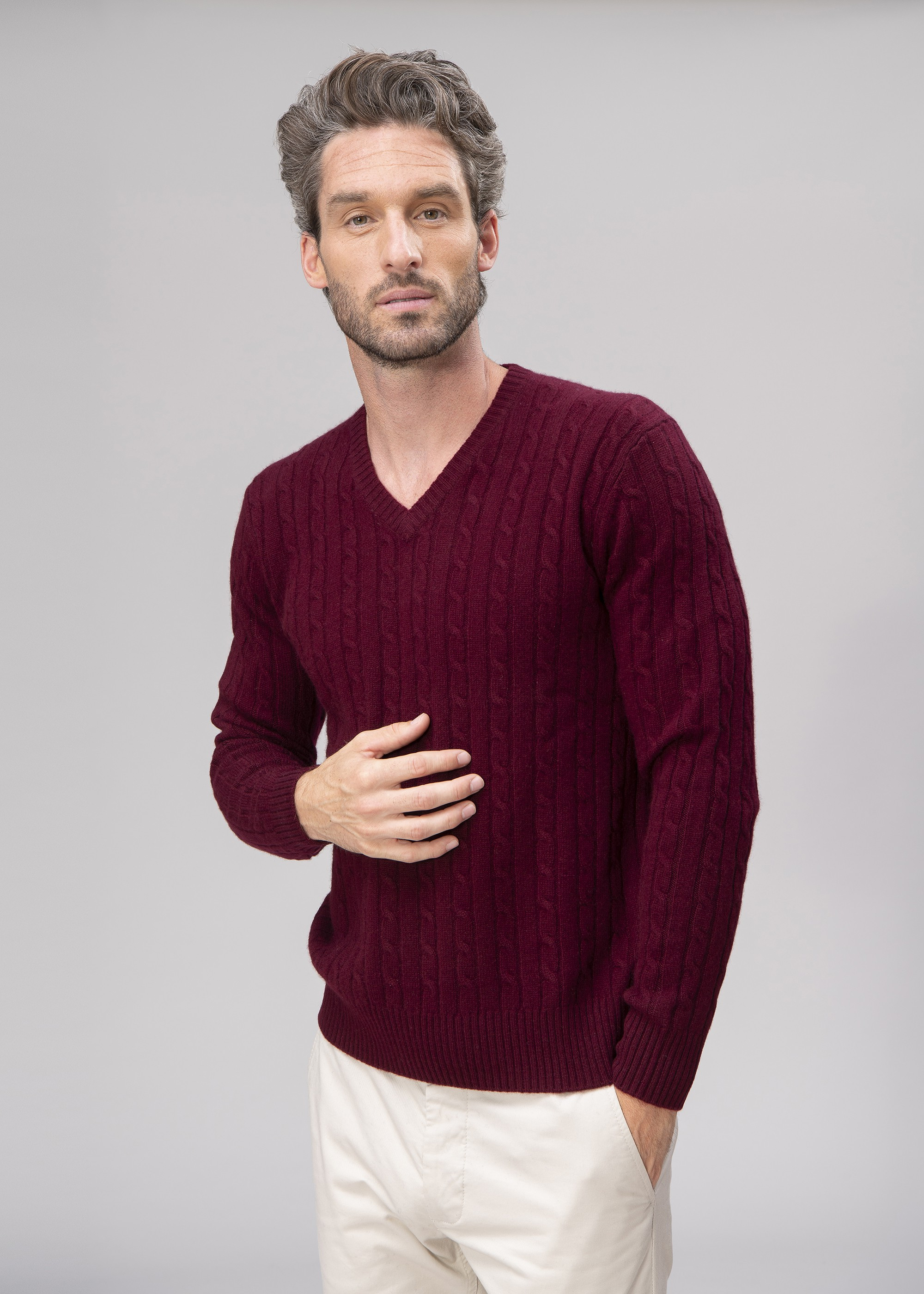 pull homme coton hiver MONTE CARLO gris chiné