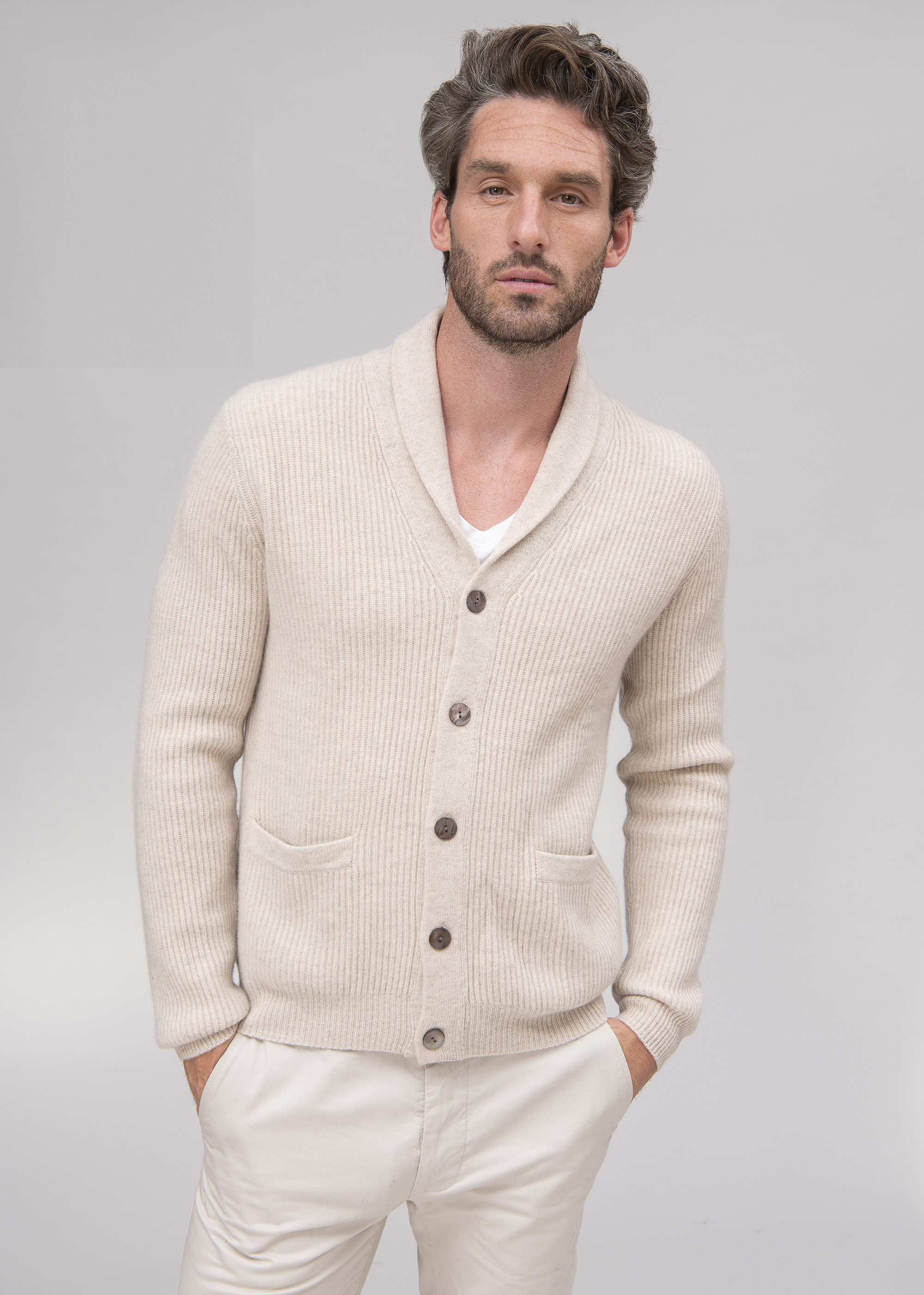 gilet beige cachemire