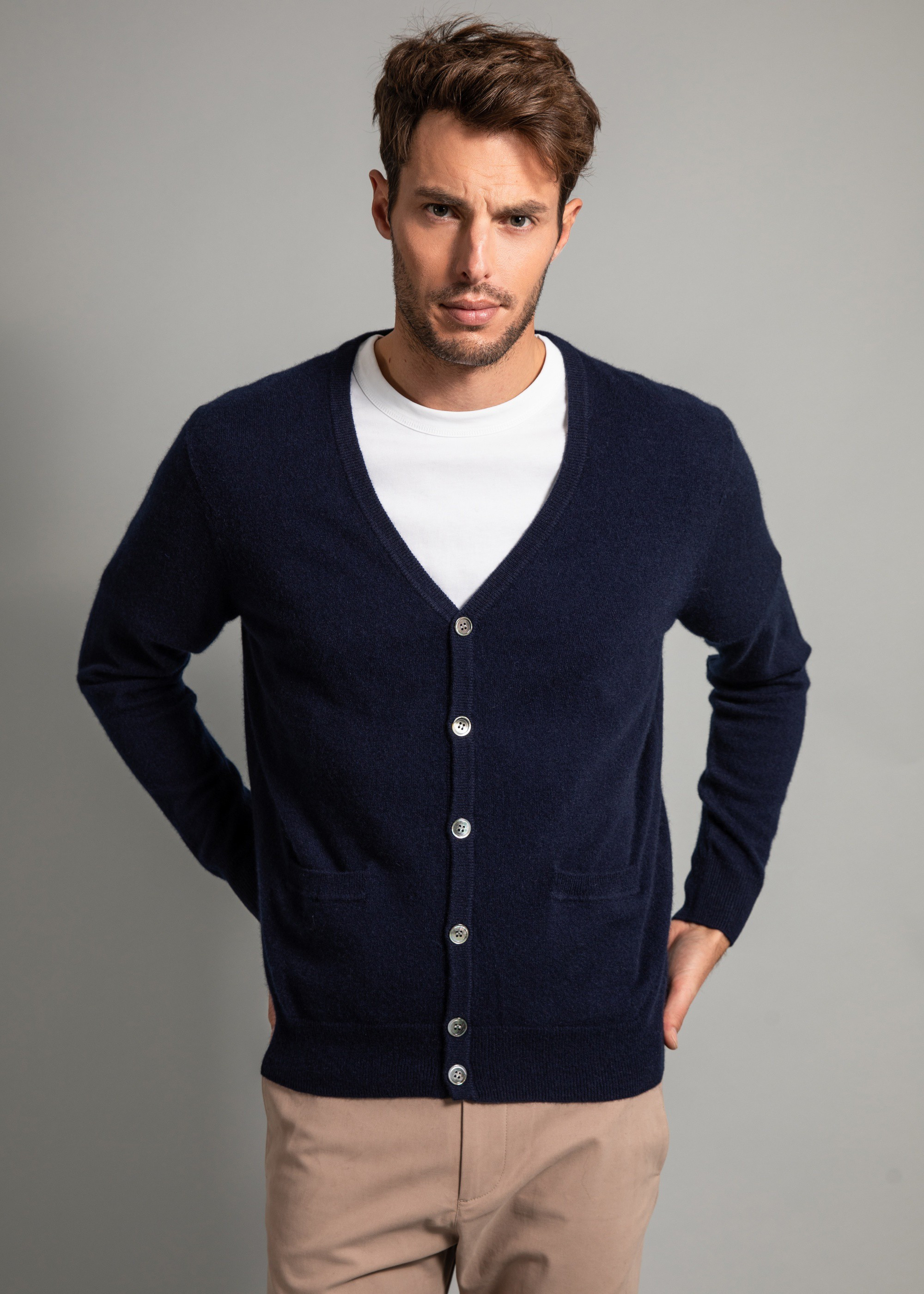 gilet laine bleu marine homme